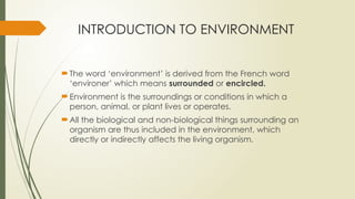 Introduction Encicled Introduction to concepts in Environmental Science | PPTX