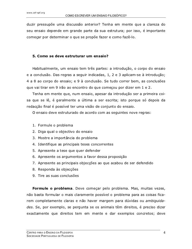 Como fazer um ensaio filosófico Como fazer um ensaio filosófico