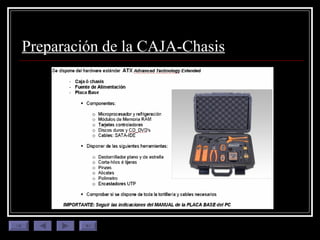 Preparación de la CAJA-Chasis 