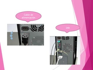 Usb
Cable de
alimentación
 