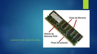 LAMINAS PARA MEMORIA RAM.
 