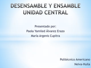Presentado por:
Paola Yamiled Álvarez Erazo
María Argenis Cupitra
Politécnico Americano
Neiva-Huila
 