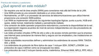 Título del Módulo: Conceptos WAN Objetivo del satisfacer los requisitos ...
