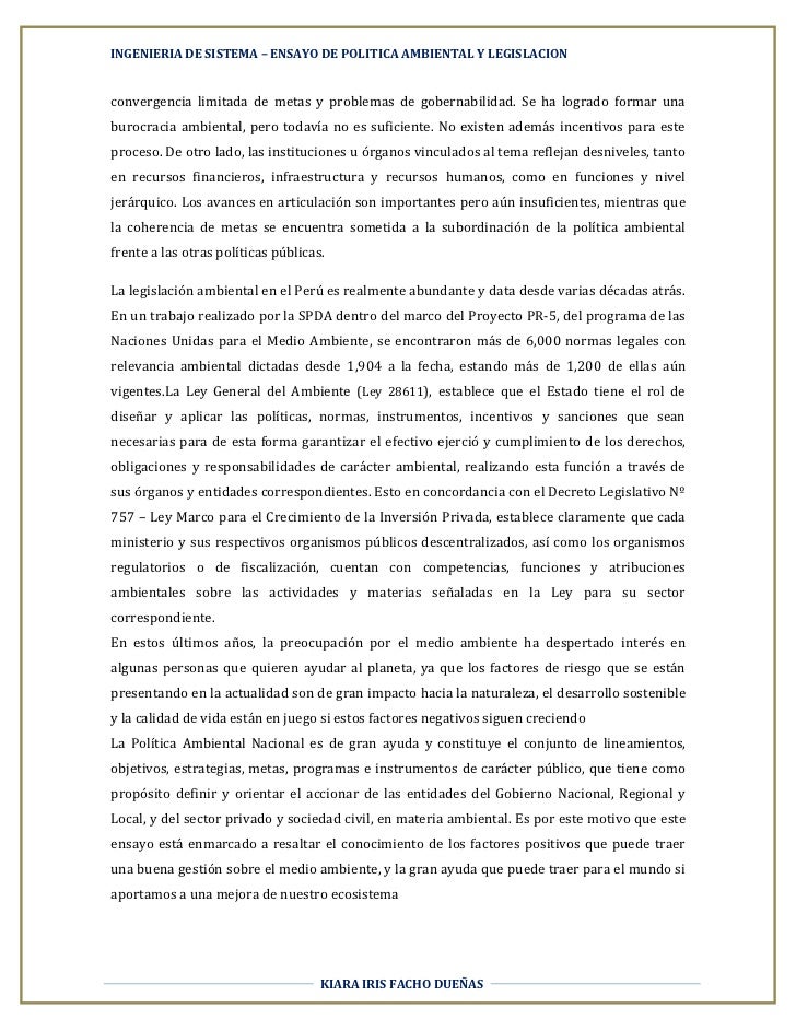 Ensayo Sobre Medio Ambiente Pdf