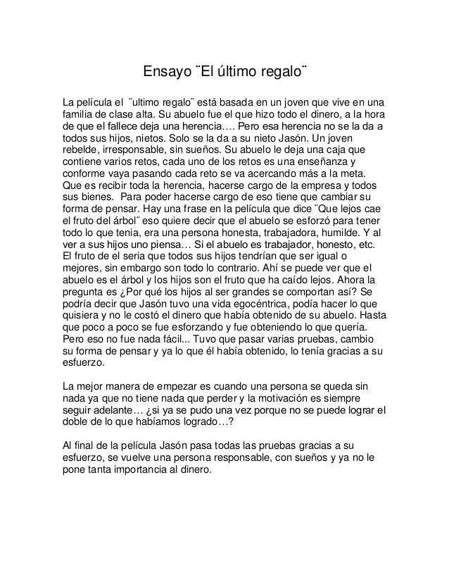 Ensayo El ultimo regalo.