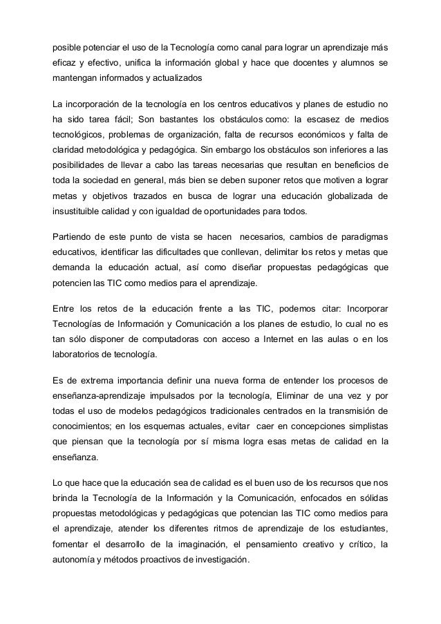 Ensayo sobre las TIC