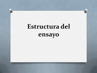 Estructura del
ensayo
 