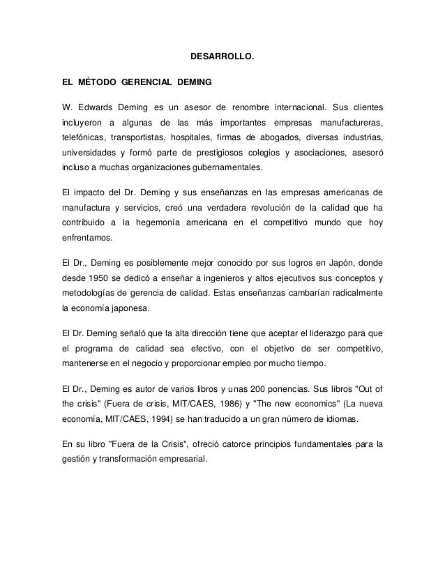 Metodo Gerencial Deming