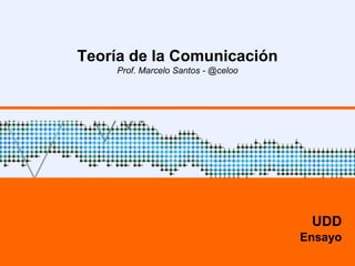 Teoría de la Comunicación 
Prof. Marcelo Santos - @celoo 
UDD 
Ensayo 
 