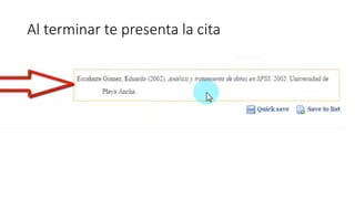 Al terminar te presenta la cita