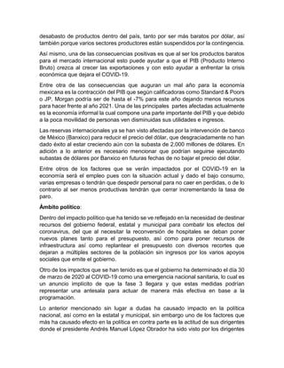 Ensayo sobre impacto económico, político, cultural y social del COVID ...