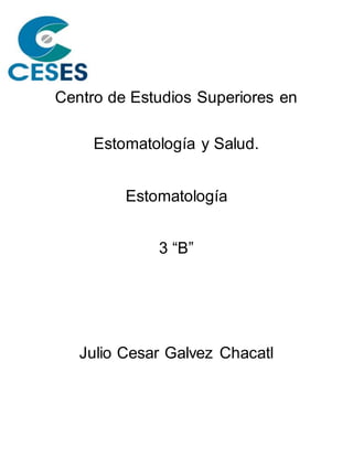 Centro de Estudios Superiores en
Estomatología y Salud.
Estomatología
3 “B”
Julio Cesar Galvez Chacatl
 