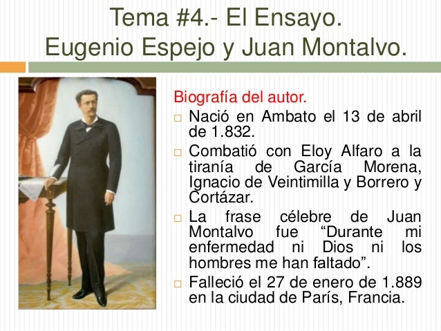 Bloque #4.- Ensayo- Eugenio Espejo y Juan Montalvo