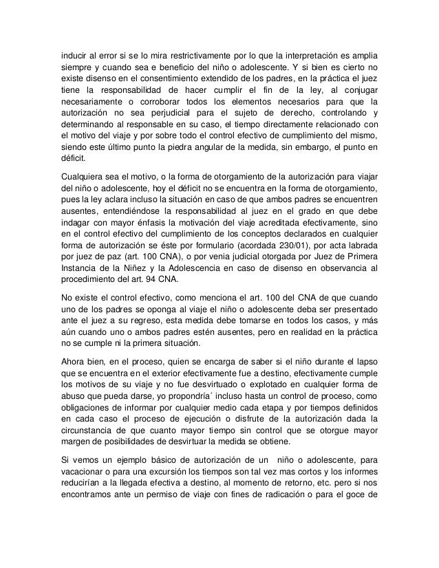 Ensayo autorización para viajar al exterior. Cesar Galvan