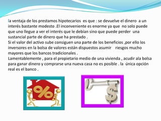 EL GOBIERNO EN EL SIGLO XIXDesarrollo políticas de que se podrían alcanzar en un sistema de sanidad socializada sencillamente poniendo una tarifa en el usuario en su visita.Considere esto bueno o no, el desarrollo de los sistemas se seguros a todo riesgo coincide con el surgimiento  del capital como un sistema económico  relativamente estable .El sistema de seguros  realmente son el lubricante de la economía en todos los campos. por desgracia también requieren  que seamos algo menos exigentes en lo que respecta a responsabilizar ala gente de sus propias acciones.Para comprender las limitaciones de la cruzada a favor de la responsabilidad personal , basta considerar el gasto de la crisis de las hipotecas suprime , que ha llevado al colapso  del sector de inversión bancaria en Estados Unidos y ha creado un caos económico en todo el mundo.