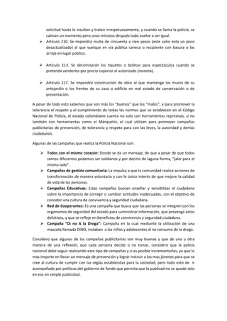 Ensayo codigo nacional de policia