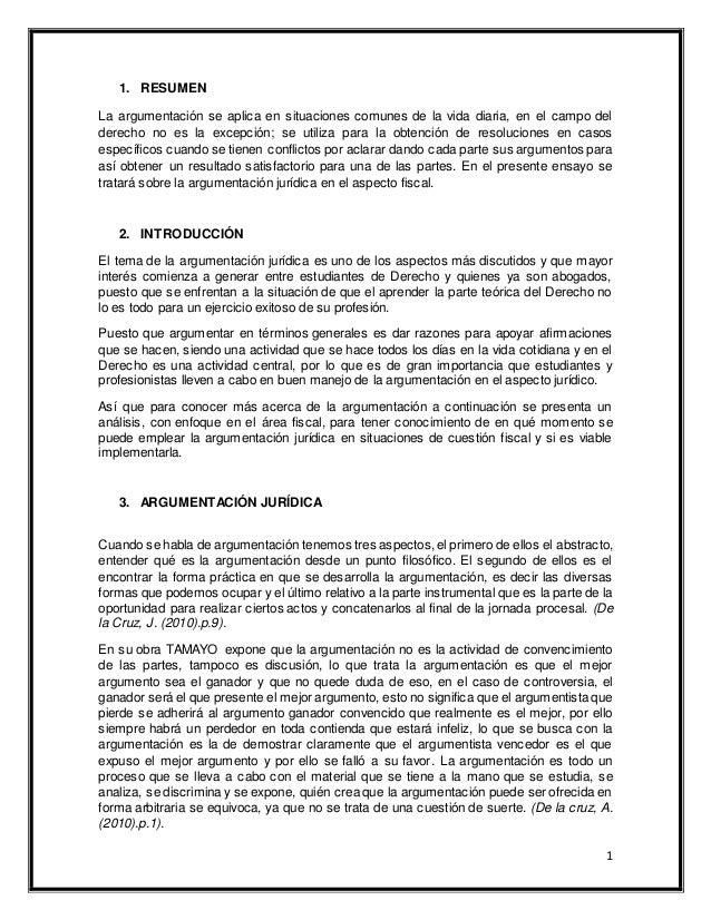 Ensayo de argumentación jurídica