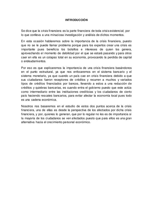 Ensayo crisis financiera Ensayo crisis financiera