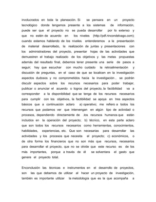 Ensayo de desarrollo de  proyectos final