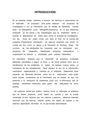 Ensayo de desarrollo de  proyectos final