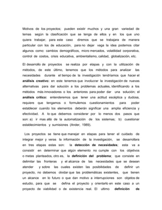 Ensayo de desarrollo de  proyectos final