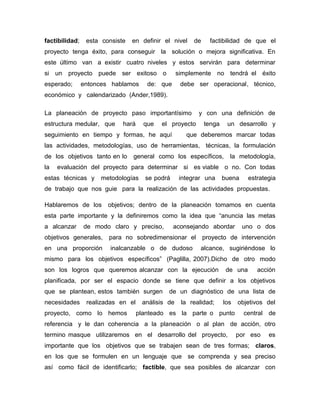 Ensayo de desarrollo de  proyectos final