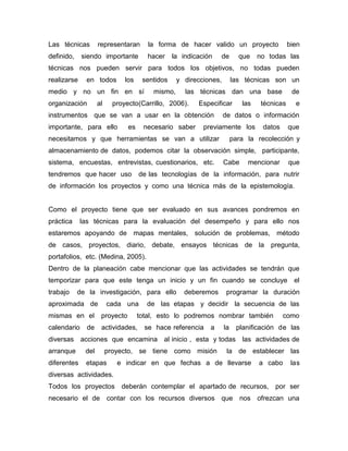 Ensayo de desarrollo de  proyectos