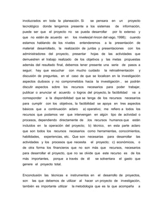 Ensayo de desarrollo de  proyectos