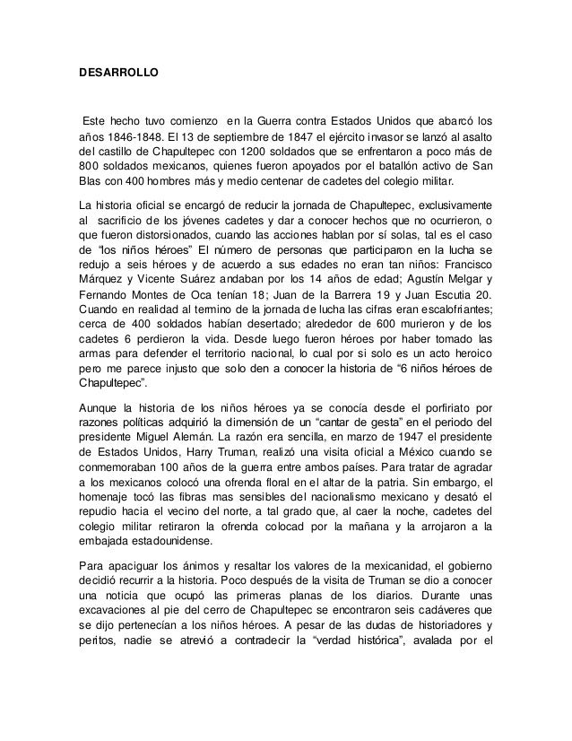 Ensayo sobre los niños héroes, ¿mito, realidad o necesidad?