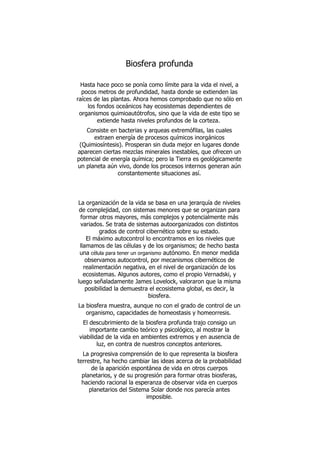 Ensayo De La Biosfera
