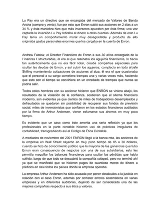 Ensayo de la compañía  enron