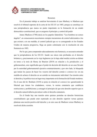 ENSAYO DE MADISON vs MARBURY | PDF