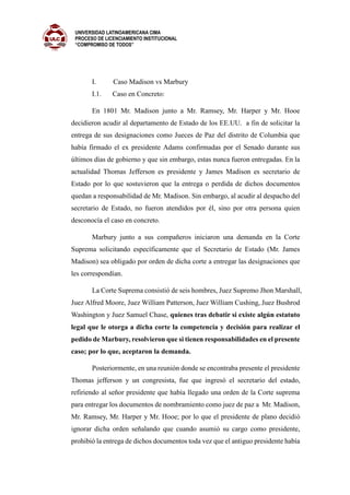 ENSAYO DE MADISON vs MARBURY | PDF