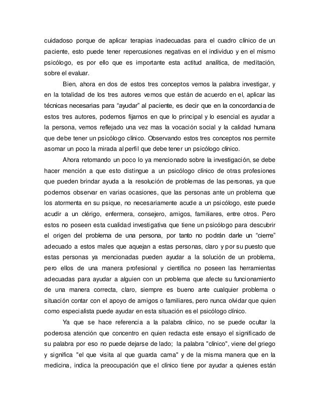 Ensayo de psicologia clinica. Ensayo de psicologia clinica.
