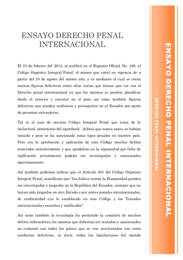Ensayo derecho penal internacional Ensayo derecho penal internacional