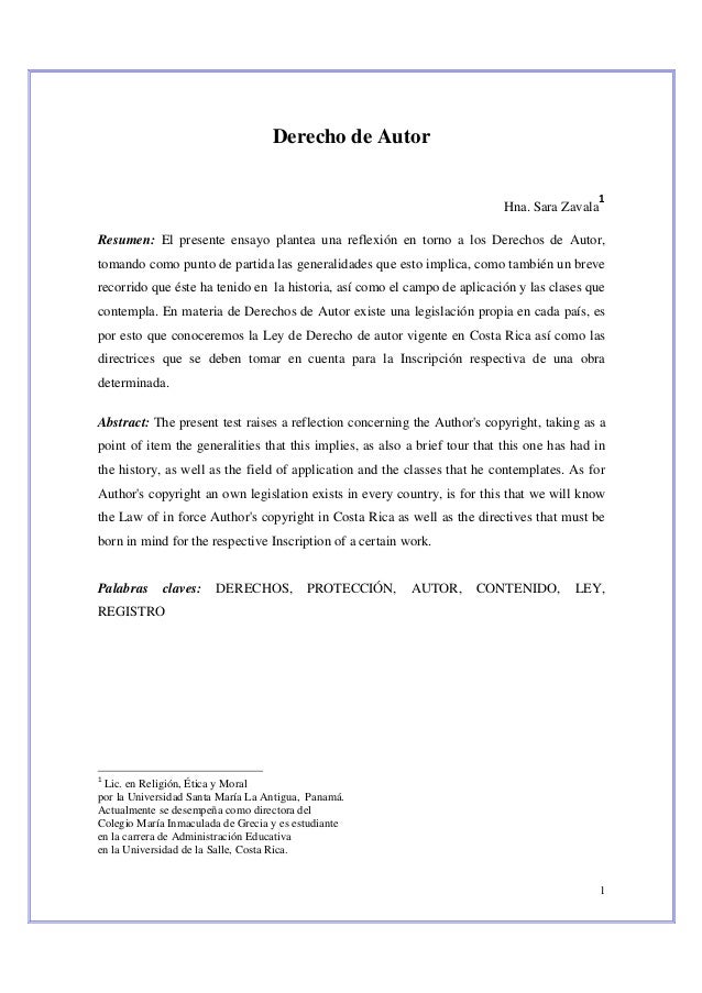 Ensayo derechos de autor