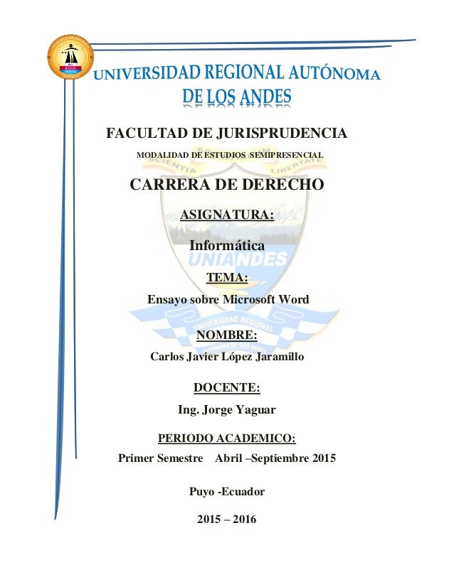 Ensayo Sobre Microsoft Word