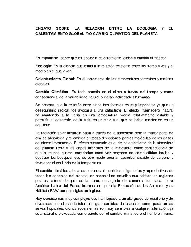 Ensayo Sobre El Cambio Climatico
