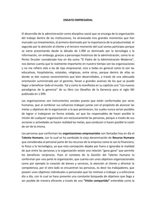 Ensayo empresarial | DOCX