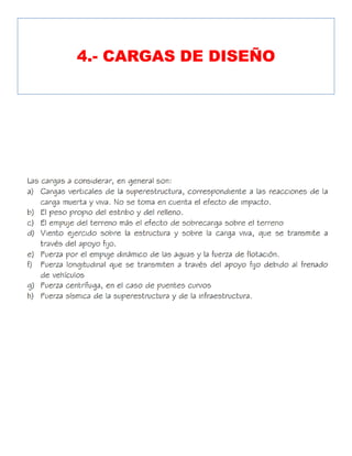 4.- CARGAS DE DISEÑO
 