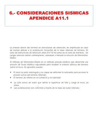 6.- CONSIDERACIONES SISMICAS
APENDICE A11.1
 