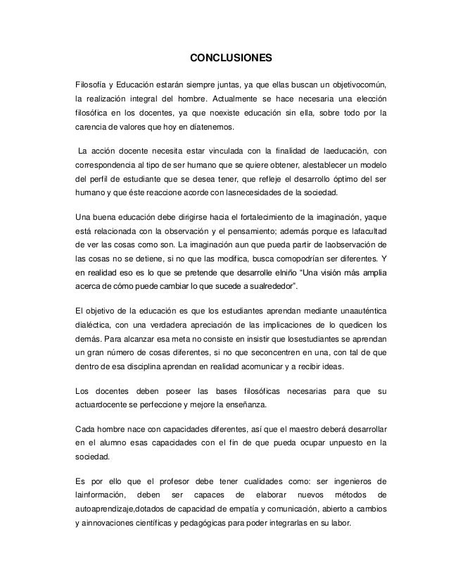 Ensayo Filosofia De La Educacion