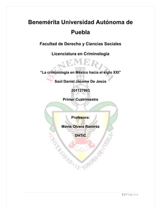 Benemérita Universidad Autónoma de
                    Puebla
   Facultad de Derecho y Ciencias Sociales

         Licenci...