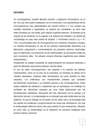 Aplicaciones De Los Microorganismos En La Industria Farmaceútica | DOCX