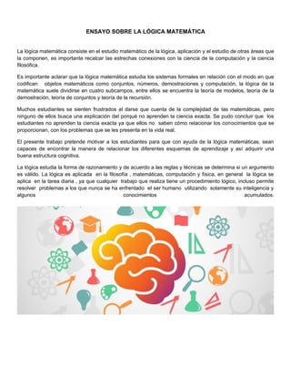 Ensayo-lógica matemática
