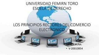 LOS PRINCIPIOS RECTORES DEL COMERCIO
ELECTRONICO
• ENDY PEÑA
• V-20010854
UNIVERSIDAD FEMIRN TORO
ESUELA DE DERECHO
 