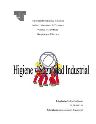 Republica Bolivariana de Venezuela
Instituto Universitario de Tecnología
“Antonio José De Sucre”
Barquisimeto. Edo-Lara
Estudiante: Milkari Malvacia
CI.23.485.256
Asignatura: Administración de personal
 