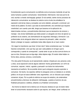 Ensayo importancia de la oratoria | DOCX