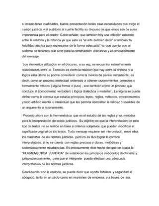 Ensayo importancia de la oratoria | DOCX