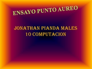 ENSAYO PUNTO AUREO JONATHAN PIANDA MALES  10 COMPUTACION 